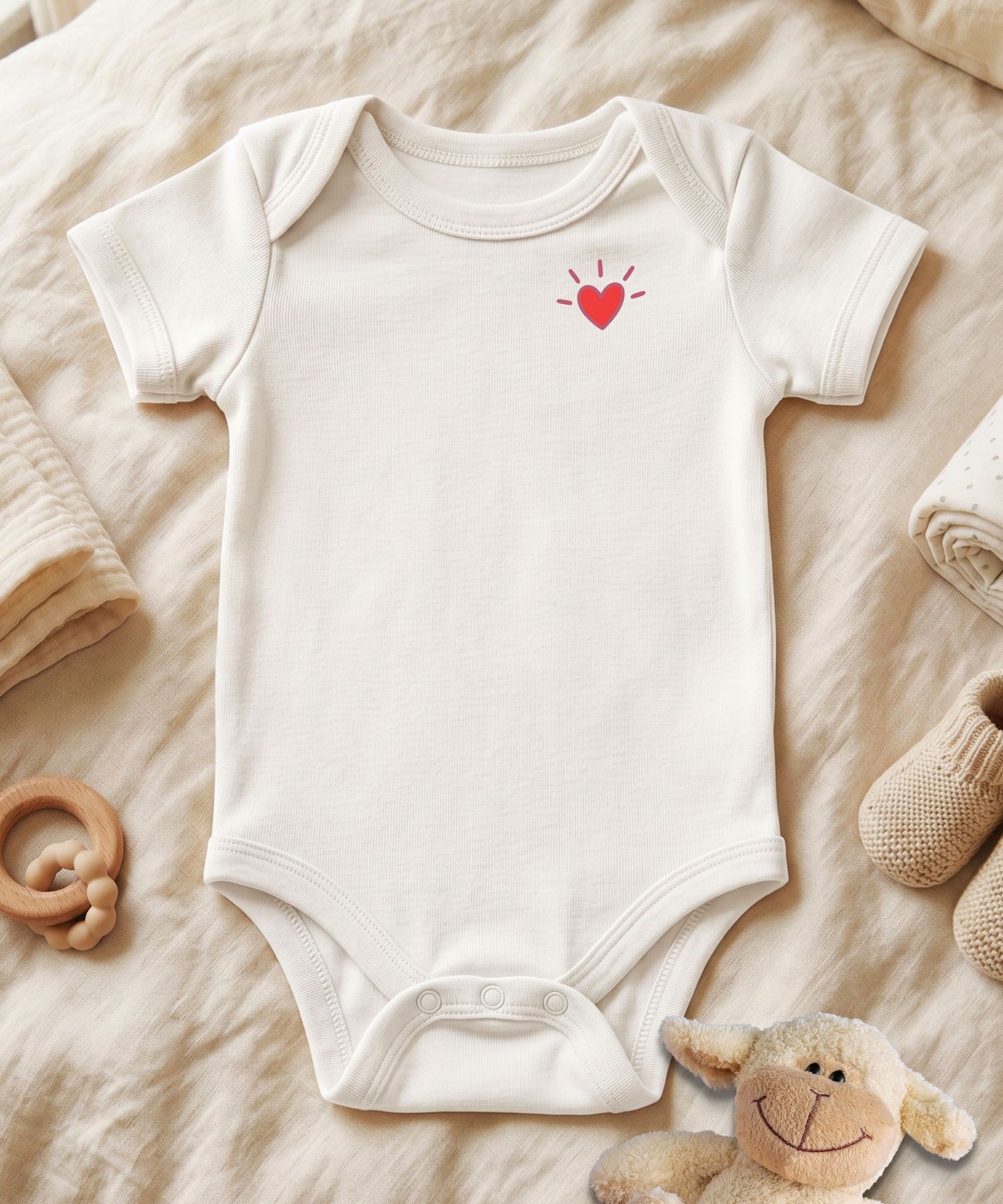 Script Name with Heart Accent Personalized Baby Bodysuit