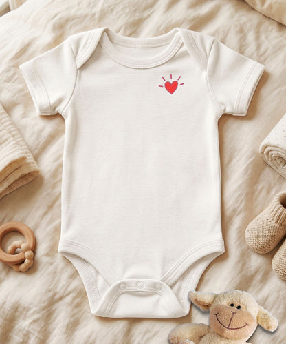Script Name with Heart Accent Personalized Baby Bodysuit