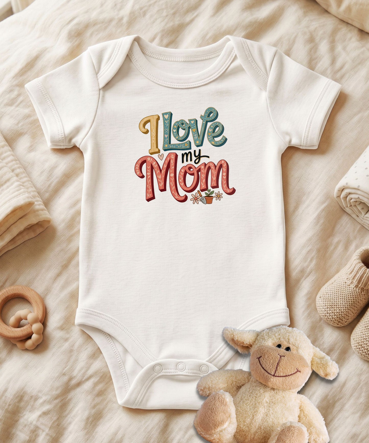 I Love My Mom Baby Bodysuit