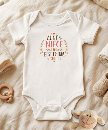 Aunt & Niece Best Friends For Life Floral Baby Bodysuit