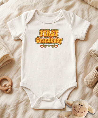 First Grandbaby Retro Script Baby Bodysuit