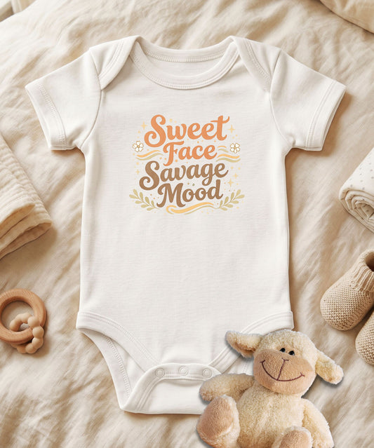 Sweet Face Savage Mood (black) Baby Bodysuit