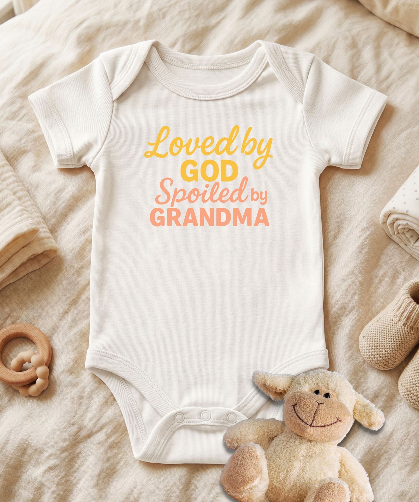 Loved by God Spoiled by Grandma Baby Bodysuit