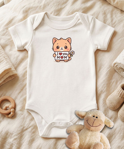 I Love You Mom Baby Bodysuit