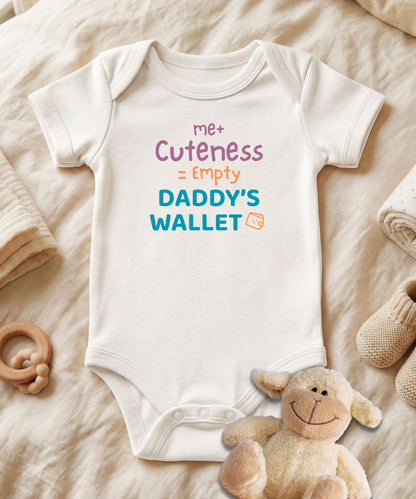 Me Plus Cuteness Empty  Daddy's Wallet Baby Bodysuit