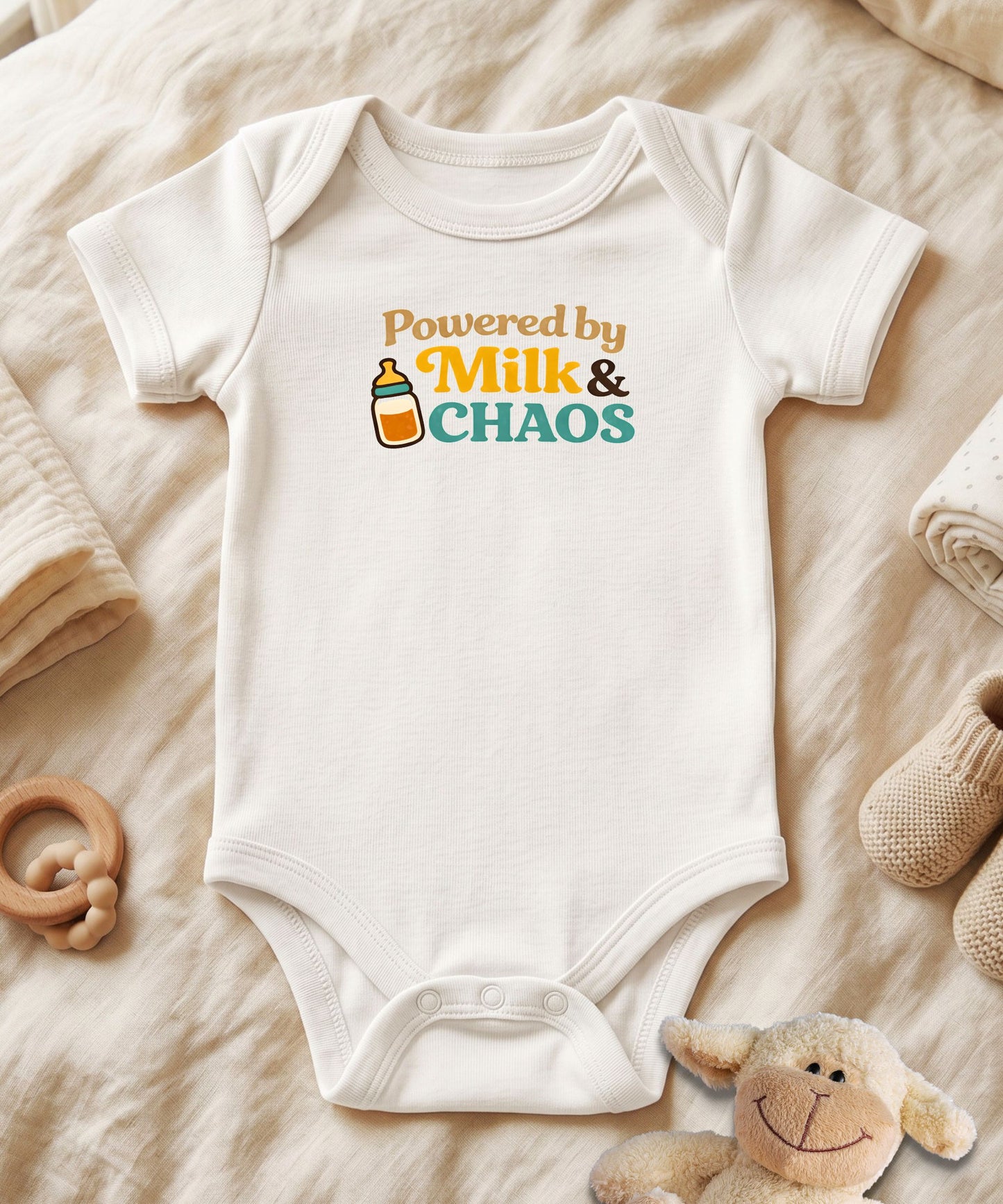 Powered by Milk and Chaos Baby Bodysuit